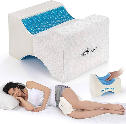 Almohada ortopédica refrescante para rodillas con espuma viscoelástica con infusión de carbón y gel refrescante